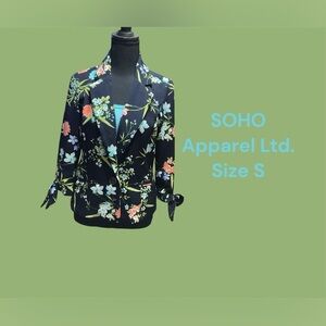 SOHO APPAREL LTD. FLORAL BLAZER SIZE SMALL VERY GENTLY WORN